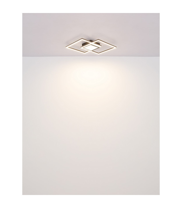 Saunders 43cm Integrated LED Semi Flush Ceiling Light Matt Black 2x LED Dimmable 2700-6500K Remote Control Timer-8