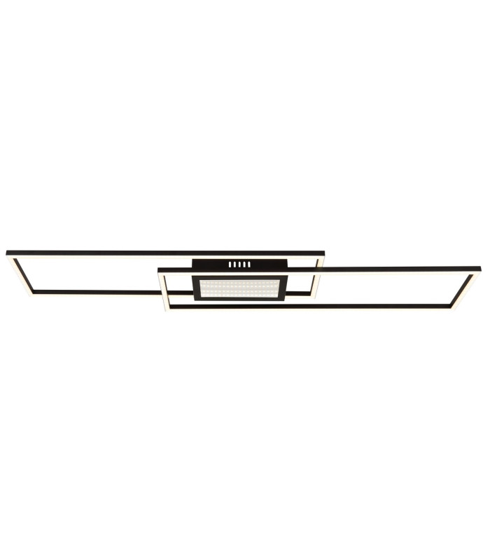 Saunders 96x20cm Integrated LED Semi Flush Ceiling Light Matt Black LED Dimmable 2700-6500K Remote Control Timer-3