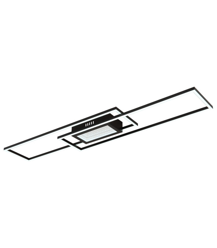 Saunders 96x20cm Integrated LED Semi Flush Ceiling Light Matt Black LED Dimmable 2700-6500K Remote Control Timer-6