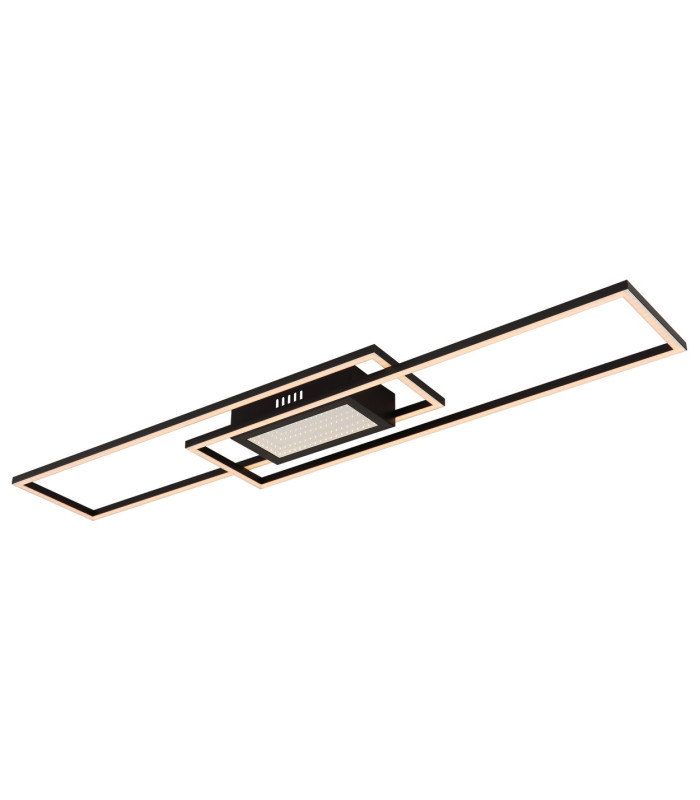 Saunders 96x20cm Integrated LED Semi Flush Ceiling Light Matt Black LED Dimmable 2700-6500K Remote Control Timer-9