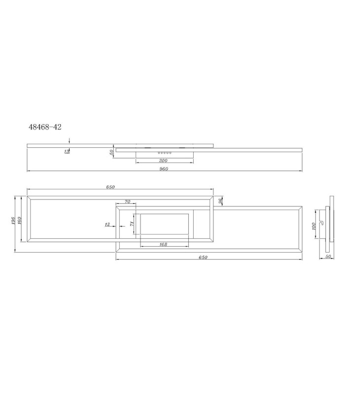 Saunders 96x20cm Integrated LED Semi Flush Ceiling Light Matt Black LED Dimmable 2700-6500K Remote Control Timer-10