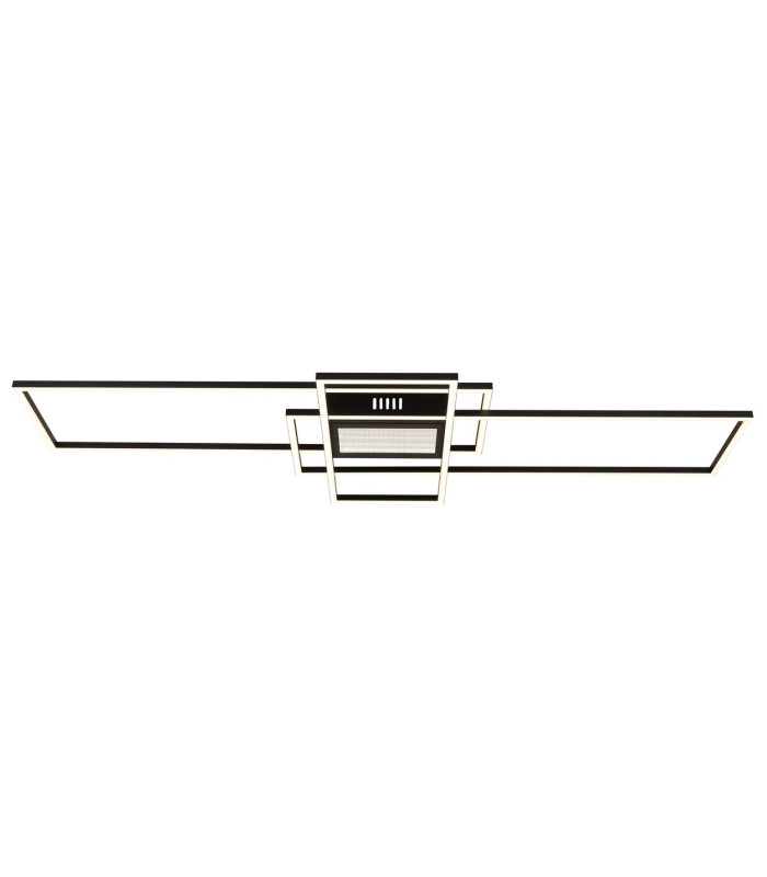 Saunders 111x42cm Integrated LED Semi Flush Ceiling Light Matt Black LED Dimmable 2700-6500K Remote Control Timer-3