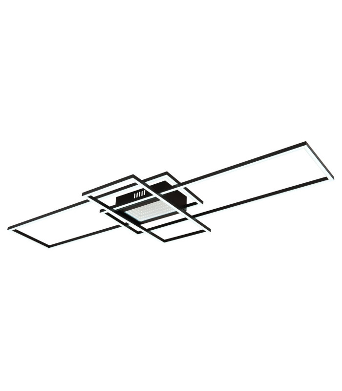 Saunders 111x42cm Integrated LED Semi Flush Ceiling Light Matt Black LED Dimmable 2700-6500K Remote Control Timer-6