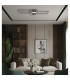 Saunders 111x42cm Integrated LED Semi Flush Ceiling Light Matt Black LED Dimmable 2700-6500K Remote Control Timer-8