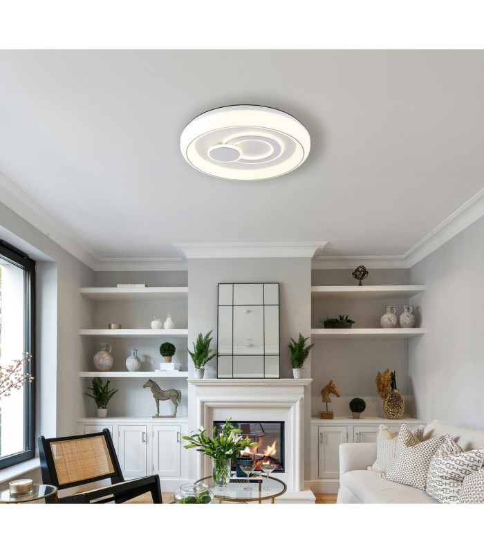 Ruiz Integrated LED Semi Flush Ceiling Light White Matt 2x LED 2700-6000K-7
