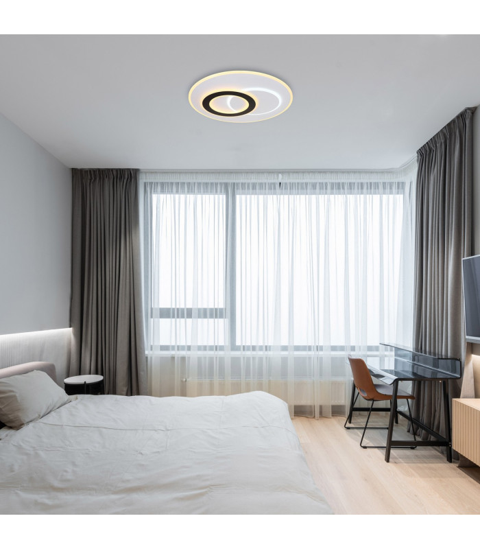 Jacques Integrated LED Semi Flush Ceiling Light White Matt LED Dimmable 2700-6500K Remote Control-10