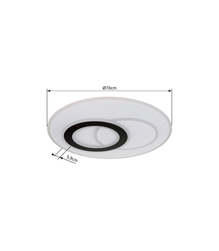 Jacques Integrated LED Semi Flush Ceiling Light White Matt LED Dimmable 2700-6500K Remote Control-12