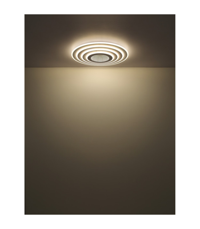 Jocelyn Round Integrated LED Semi Flush Ceiling Light White Matt LED Dimmable 2700-6500K Remote Control-6