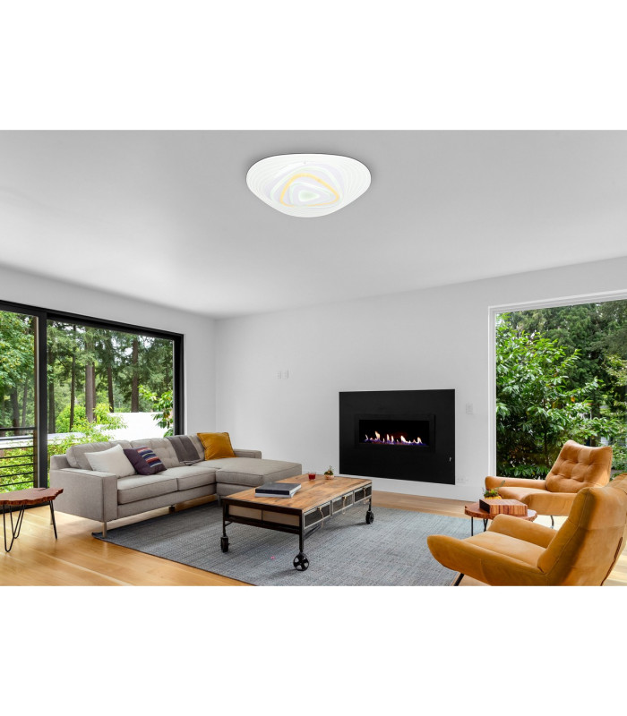 Jocelyn Round Integrated LED Semi Flush Ceiling Light White LED Dimmable 3000-6500K Remote Control Tuya Smart-10