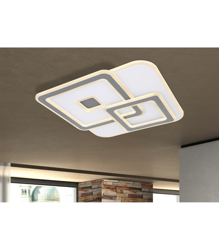 Kique Integrated LED Semi Flush Ceiling Light White Grey LED Dimmable 3000-6500K Remote Control Tuya Smart-10
