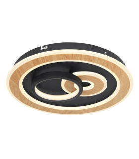 Chessy Integrated LED Semi Flush Ceiling Light Matt Black 2x LED Dimmable 2700-6500K Remote Control Tuya Smart-1