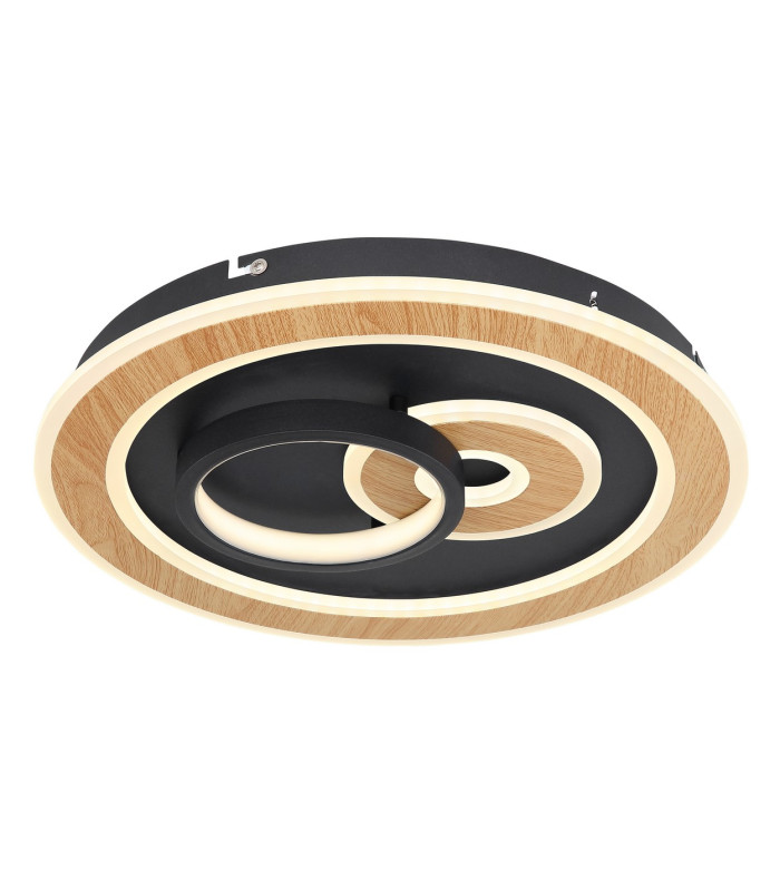 Chessy Integrated LED Semi Flush Ceiling Light Matt Black 2x LED Dimmable 2700-6500K Remote Control Tuya Smart-1