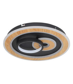 Chessy Integrated LED Semi Flush Ceiling Light Matt Black 2x LED Dimmable 2700-6500K Remote Control Tuya Smart-2