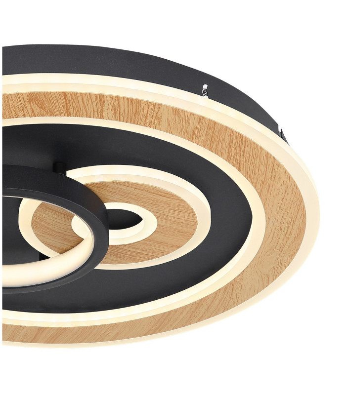 Chessy Integrated LED Semi Flush Ceiling Light Matt Black 2x LED Dimmable 2700-6500K Remote Control Tuya Smart-4