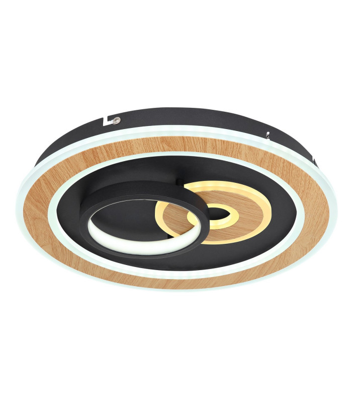 Chessy Integrated LED Semi Flush Ceiling Light Matt Black 2x LED Dimmable 2700-6500K Remote Control Tuya Smart-6