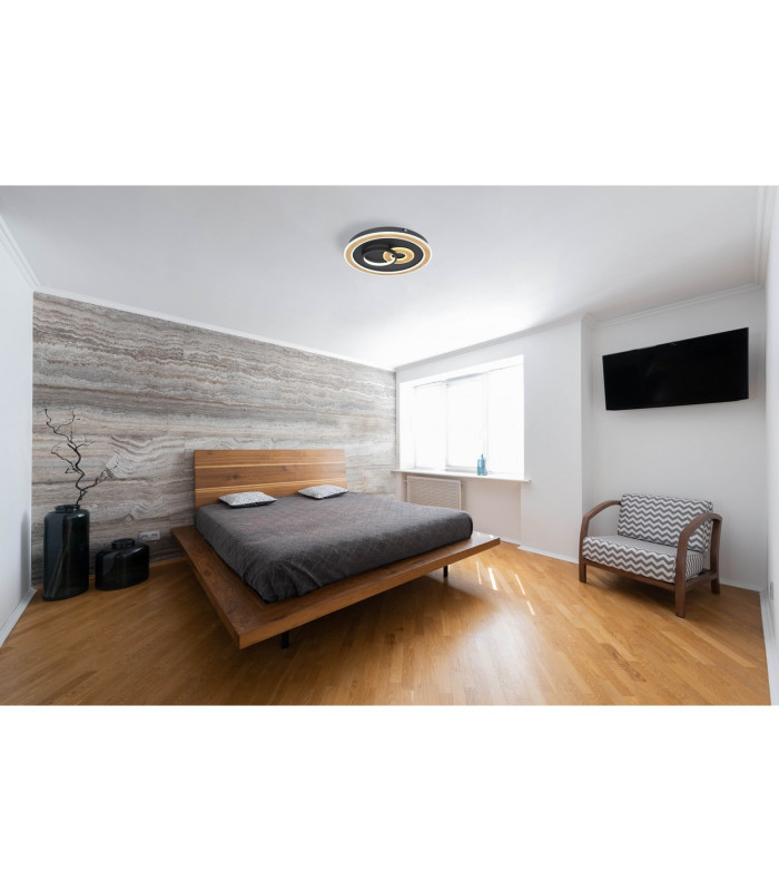 Chessy Integrated LED Semi Flush Ceiling Light Matt Black 2x LED Dimmable 2700-6500K Remote Control Tuya Smart-11