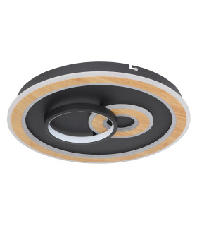 Chessy Integrated LED Semi Flush Ceiling Light Matt Black 2x LED Dimmable 2700-6500K Remote Control Timer Tuya Smart-2