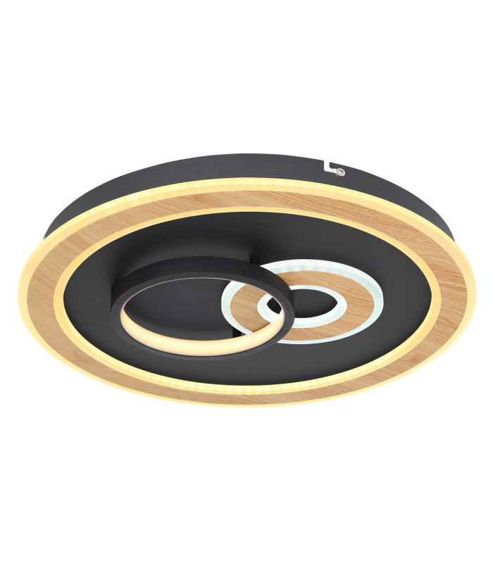 Chessy Integrated LED Semi Flush Ceiling Light Matt Black 2x LED Dimmable 2700-6500K Remote Control Timer Tuya Smart-5