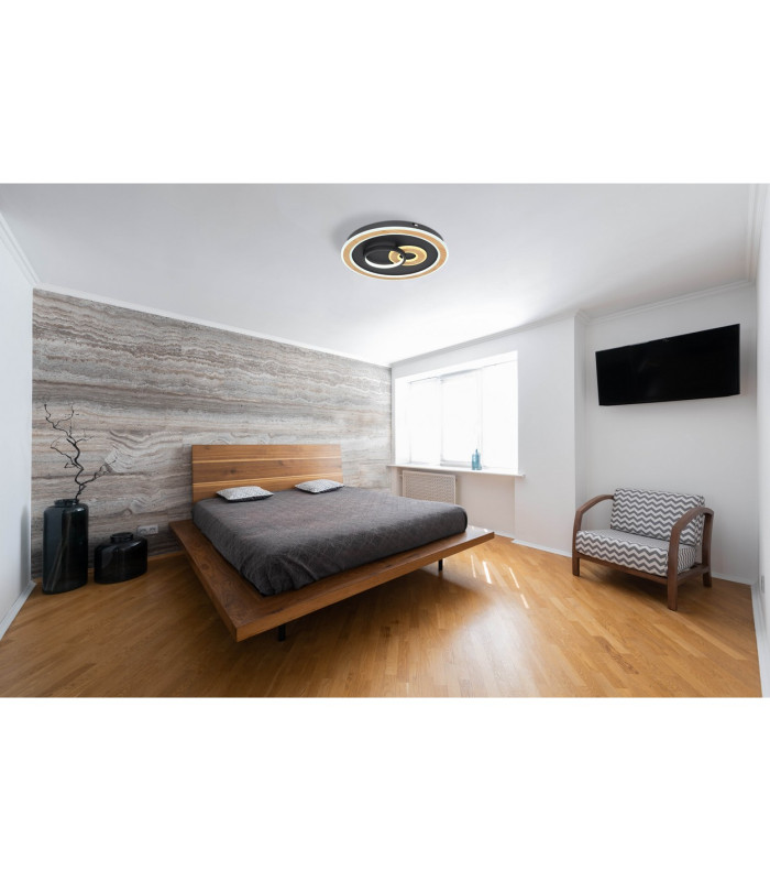 Chessy Integrated LED Semi Flush Ceiling Light Matt Black 2x LED Dimmable 2700-6500K Remote Control Timer Tuya Smart-11