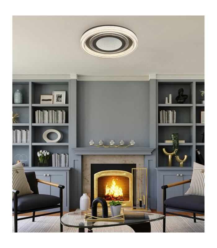 Alsuna Integrated LED Semi Flush Ceiling Light Anthracite Matt LED Dimmable 2700-6000K Remote Control-10