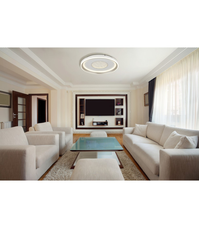 Eila Integrated LED Semi Flush Ceiling Light White Matt LED Dimmable 2700-6000K Remote Control Timer-10