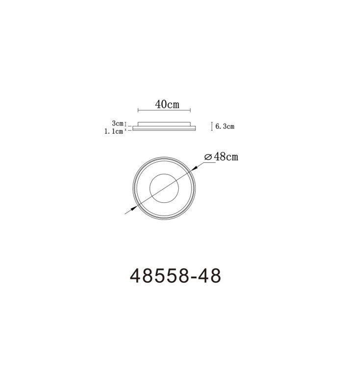 Eila Integrated LED Semi Flush Ceiling Light White Matt LED Dimmable 2700-6000K Remote Control Timer-12