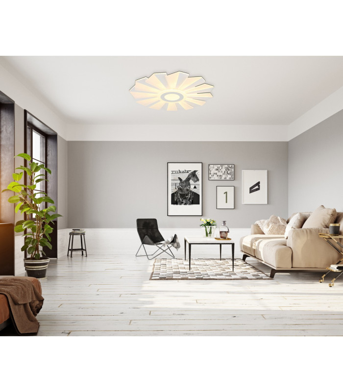Alwina Integrated LED Semi Flush Ceiling Light White Matt LED Dimmable 2700-6000K Remote Control Timer-11