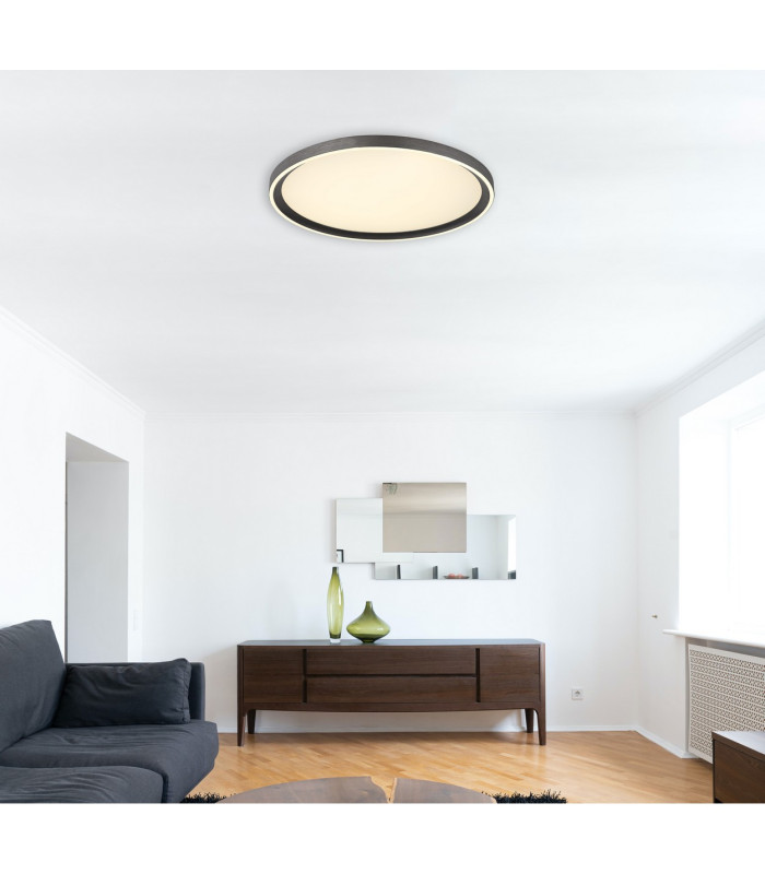 Dublin 40cm Integrated LED Semi Flush Ceiling Light Grey LED Dimmable 2700-6000K Remote Control-11