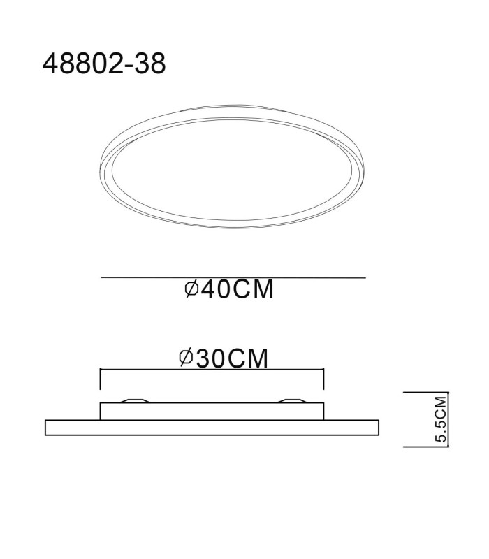 Dublin 40cm Integrated LED Semi Flush Ceiling Light Grey LED Dimmable 2700-6000K Remote Control-13