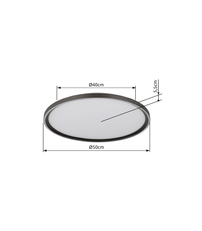 Dublin 50cm Integrated LED Semi Flush Ceiling Light Grey LED Dimmable 2700-6000K Remote Control-13