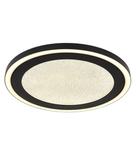 Davies Round Integrated LED Semi Flush Ceiling Light Matt Black LED 4000K-1