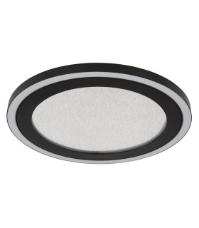 Davies Round Integrated LED Semi Flush Ceiling Light Matt Black LED 4000K-2