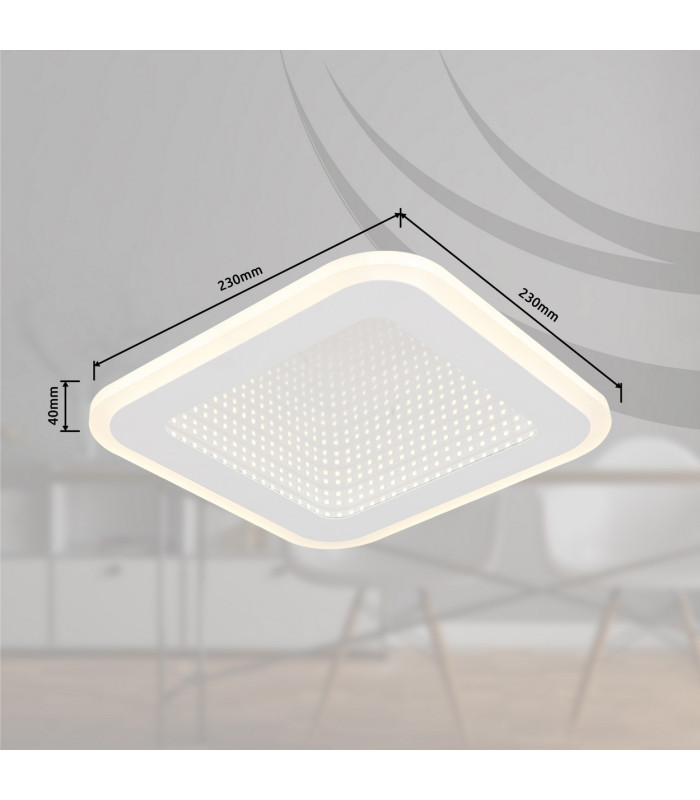 Lamela Square Integrated LED Semi Flush Ceiling Light White Matt LED 4000K-9