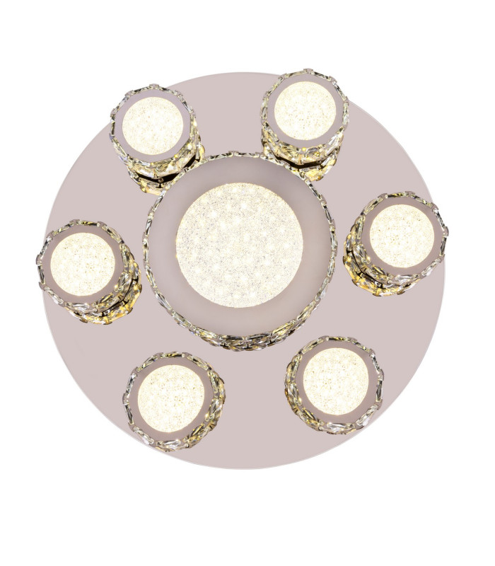 Amur Ceiling Light Chrome K9 Crystals 7x LED 4000K-3