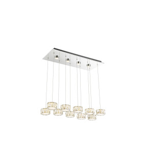 Amur Bar Pendant Ceiling Light Chrome 10x LED 4000K-1