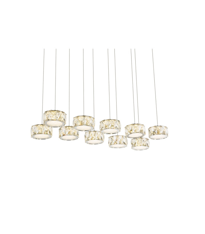 Amur Bar Pendant Ceiling Light Chrome 10x LED 4000K-3