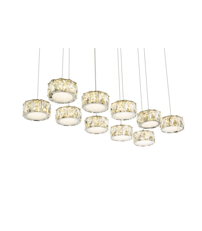 Amur Bar Pendant Ceiling Light Chrome 10x LED 4000K-5