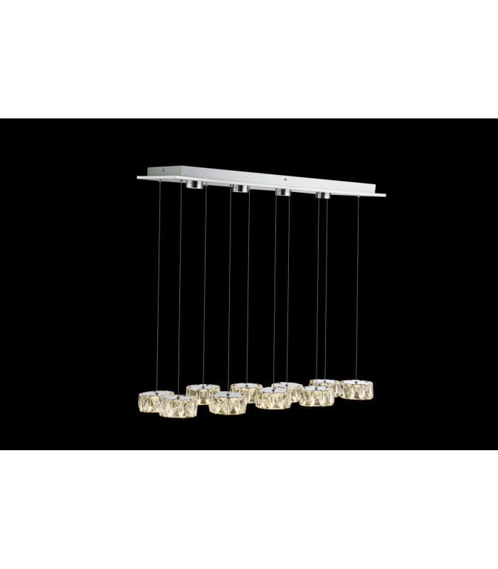 Amur Bar Pendant Ceiling Light Chrome 10x LED 4000K-8