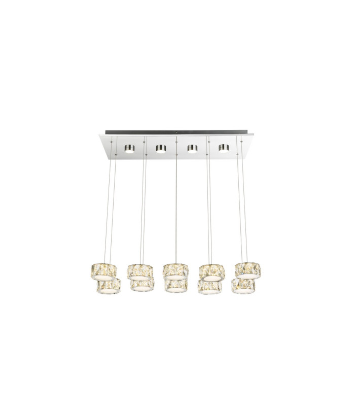 Amur Bar Pendant Ceiling Light Chrome 10x LED 4000K-9