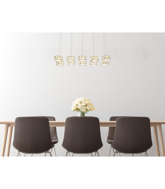 Amur Bar Pendant Ceiling Light Chrome 10x LED 4000K-11