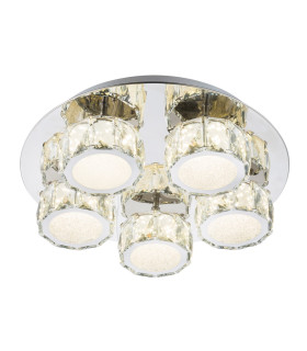 Amur Ceiling Light Chrome K5 Crystals LED Dimmable 4000K-1