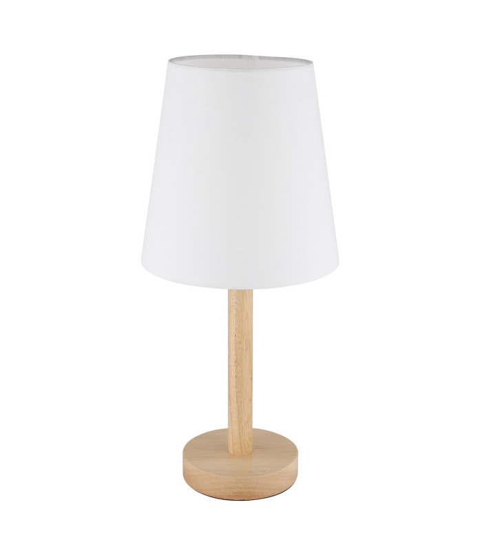 Joris Table Lamp with Round Tapered Shade Wood Look 1x E14-2