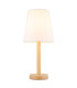 Joris Table Lamp with Round Tapered Shade Wood Look 1x E14-3