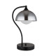 Eva Bedside Table Lamp Matt Black Smoke Glass Shade 1x G9-2
