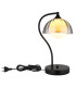 Eva Bedside Table Lamp Matt Black Smoke Glass Shade 1x G9-3