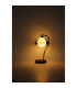 Eva Bedside Table Lamp Matt Black Smoke Glass Shade 1x G9-4