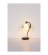 Eva Bedside Table Lamp Matt Black Smoke Glass Shade 1x G9-5