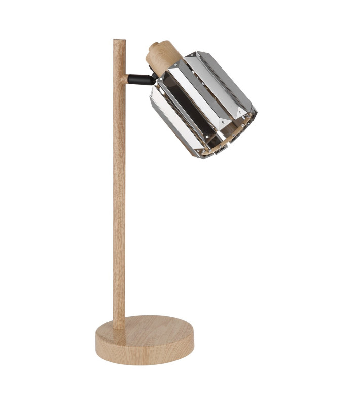 Run Glass Table Lamp Wood Look K5 Crystals Smoke Colored 1x E14-2