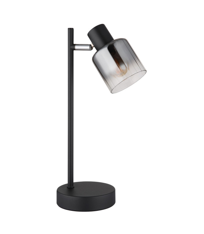 Jack Desk Task Lamp Matt Black Smoke Glass Shade 1x E14-2