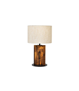 Pinus Table Lamp with Round Shade Brown Light 1x E27-1